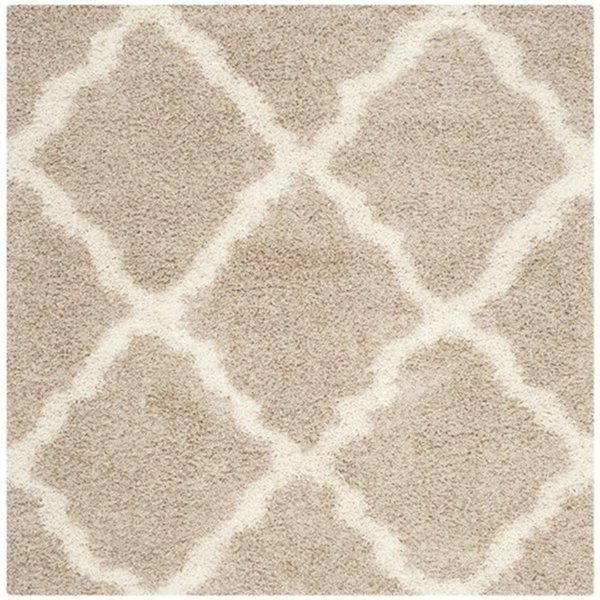 Safavieh Dallas Shag Power Loomed Square Rug- Beige - Ivory- 6 x 6 ft. SGD257D-6SQ